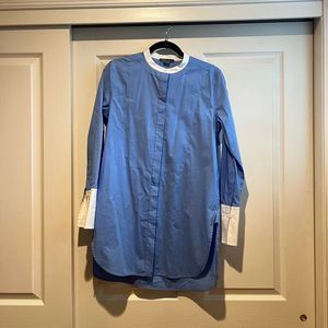 Vince Women’s Premium Cotton Banded Collar Oxford Shirt Dress